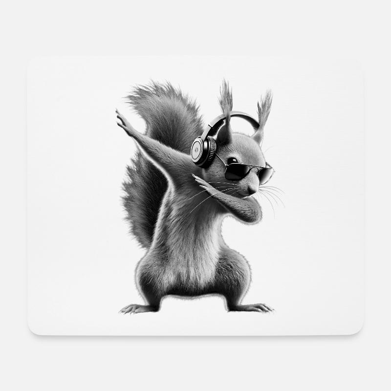 Lustiges Dabbing Eichhörnchen Tierliebhaber Tiere - Mousepad (Querformat) - Weiß