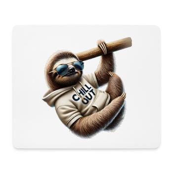 Lustiges Faultier Chill Out Tierliebhaber Chillen - Mousepad (Querformat) - Weiß - Vorne