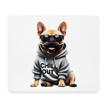 Lustiges Französische Bulldogge Chill Out Chillen - Mousepad (Querformat) - Weiß - Vorne