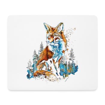 Lustiges Fuchs Fox Kunst Tier Natur Wildtier Tiere - Mousepad (Querformat) - Weiß - Vorne