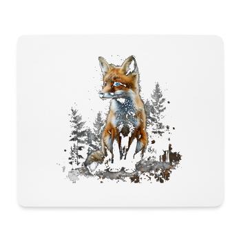 Drôle Renard Renard Art Animal Nature Animaux Animaux Sauvages - Tapis de souris (format paysage) - blanc - Devant