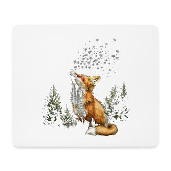 Lustiges Fuchs Fox Kunst Tier Natur Wildtier Tiere - Mousepad (Querformat) - Weiß - Vorne