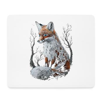Lustiges Fuchs Fox Kunst Tier Natur Wildtier Tiere - Mousepad (Querformat) - Weiß - Vorne