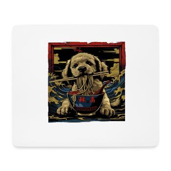 Motif Chien Manga Ramen Nouille Chien Anime Art - Tapis de souris (format paysage) - blanc - Devant