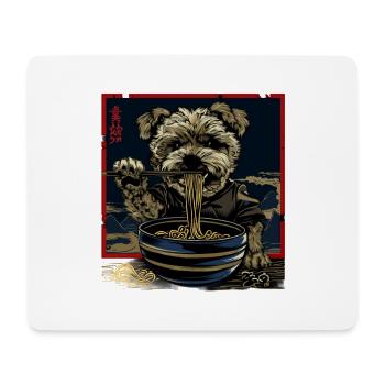Motif Chien Manga Ramen Nouille Chien Anime Art - Tapis de souris (format paysage) - blanc - Devant