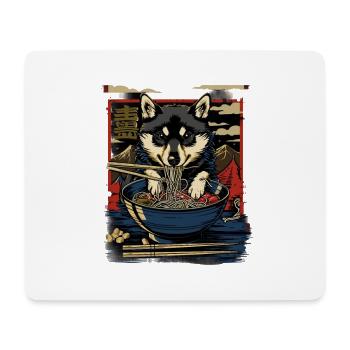 Motif Chien Manga Ramen Nouille Chien Anime Art - Tapis de souris (format paysage) - blanc - Devant