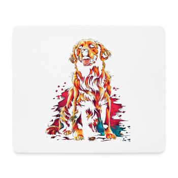 Funny Golden Retriever Dog Art Dog Owner - Mouse Pad (horizontal) - white - Front