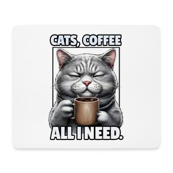 Funny Cat Art Cat Owner Cats Coffee - Mouse Pad (horizontal) - white - Front