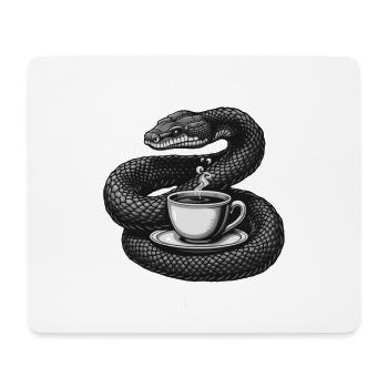 Lustiges Schlangen Kunst Schlange Kaffee Reptilien - Mousepad (Querformat) - Weiß - Vorne