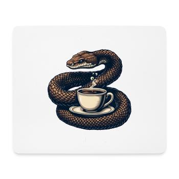 Lustiges Schlangen Kunst Schlange Kaffee Reptilien - Mousepad (Querformat) - Weiß - Vorne