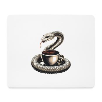 Lustiges Schlangen Kunst Schlange Kaffee Reptilien - Mousepad (Querformat) - Weiß - Vorne