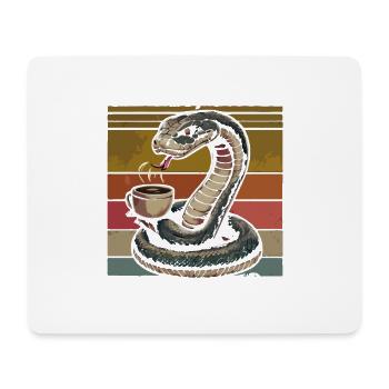 Lustiges Schlangen Kunst Schlange Kaffee Reptilien - Mousepad (Querformat) - Weiß - Vorne