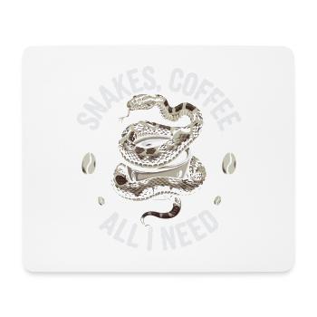 Lustiges Schlangen Kunst Schlange Kaffee Reptilien - Mousepad (Querformat) - Weiß - Vorne