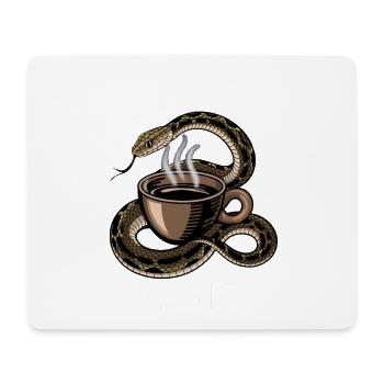 Lustiges Schlangen Kunst Schlange Kaffee Reptilien - Mousepad (Querformat) - Weiß - Vorne