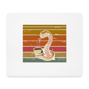 Lustiges Schlangen Kunst Schlange Kaffee Reptilien - Mousepad (Querformat) - Weiß - Vorne