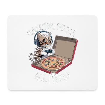Funny Cats Gaming Pizza Gamer Gamer Gaming - Mouse Pad (horizontal) - white - Front