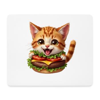 Cat Fast Food Burger Cats Hamburger Cat Lover - Mouse Pad (horizontal) - white - Front