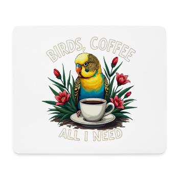 Lustiges Vogel Coffee Zoo Retro Kaffee All I Need - Mousepad (Querformat) - Weiß - Vorne
