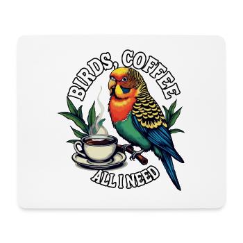 Lustiges Vogel Coffee Zoo Retro Kaffee All I Need - Mousepad (Querformat) - Weiß - Vorne