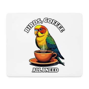 Lustiges Vogel Coffee Zoo Retro Kaffee All I Need - Mousepad (Querformat) - Weiß - Vorne