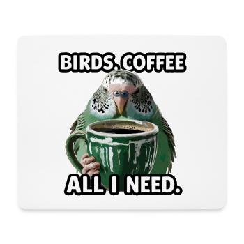 Lustiges Vogel Coffee Zoo Retro Kaffee All I Need - Mousepad (Querformat) - Weiß - Vorne