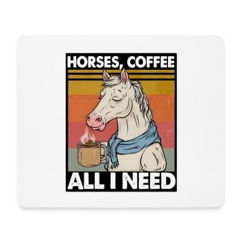 Lustiges Pferd Kunst Pferdebesitzer Pferde Kaffee - Mousepad (Querformat) - Weiß - Vorne