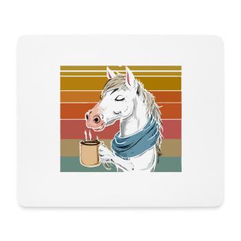 Lustiges Pferd Kunst Pferdebesitzer Pferde Kaffee - Mousepad (Querformat) - Weiß - Vorne