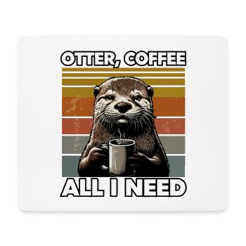 Lustiges Otter Coffee Zoo Retro Kaffee All I Need - Mousepad (Querformat) - Weiß - Vorne