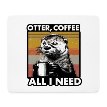 Lustiges Otter Coffee Zoo Retro Kaffee All I Need - Mousepad (Querformat) - Weiß - Vorne