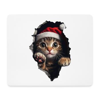 Chat Propriétaire Chats Noël Noël Chat - Tapis de souris (format paysage) - blanc - Devant