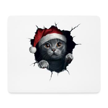 Chat Propriétaire Chats Noël Noël Chat - Tapis de souris (format paysage) - blanc - Devant