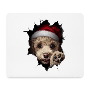 Hundebesitzer Hunde Weihnachten Weihnachts Hund - Mousepad (Querformat) - Weiß - Vorne
