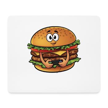 Lustig Fast Food Gaming Pizza Gamer Zocker Zocken - Mousepad (Querformat) - Weiß - Vorne