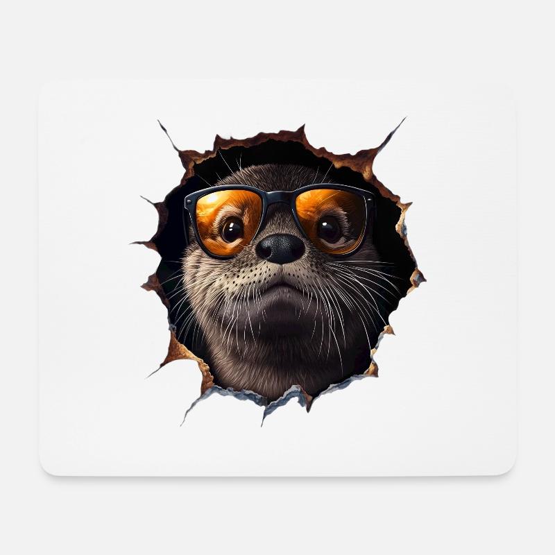 Lustiges Otter Otter Liebhaber Süße Otter Zoo - Mousepad (Querformat) - Weiß