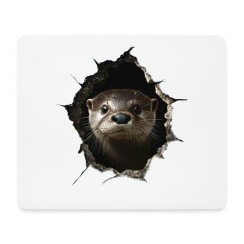 Funny Otter Otter Lover Cute Otter Zoo - Mouse Pad (horizontal) - white - Front