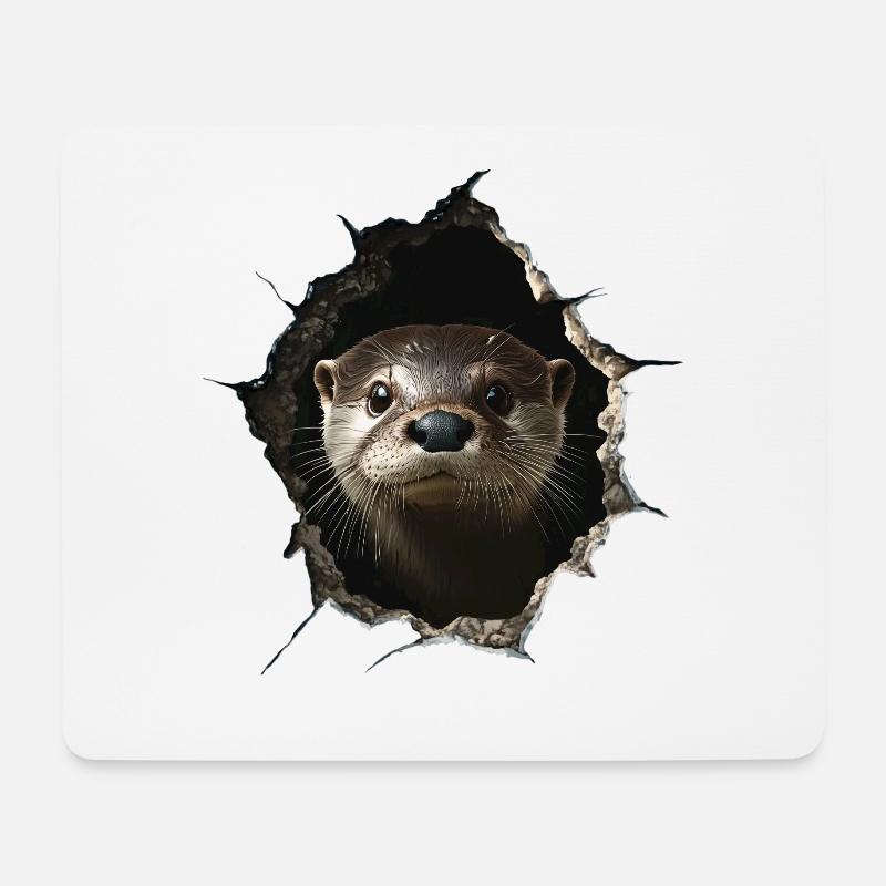 Lustiges Otter Otter Liebhaber Süße Otter Zoo - Mousepad (Querformat) - Weiß