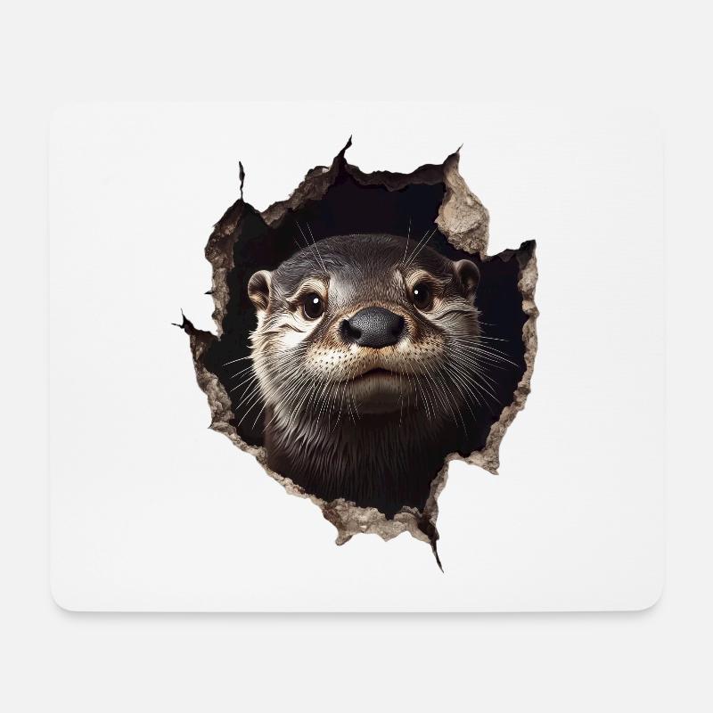 Lustiges Otter Otter Liebhaber Süße Otter Zoo - Mousepad (Querformat) - Weiß