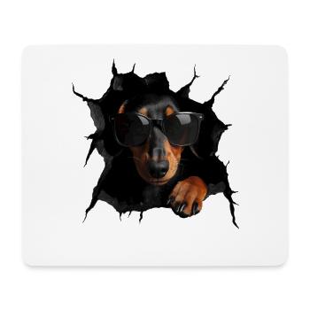 Drôle de chien Propriétaire de chien Chien mignon Teckel - Tapis de souris (format paysage) - blanc - Devant