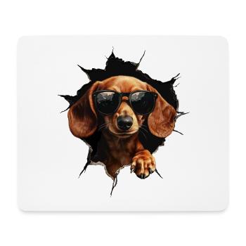 Drôle de chien Propriétaire de chien Chien mignon Teckel - Tapis de souris (format paysage) - blanc - Devant
