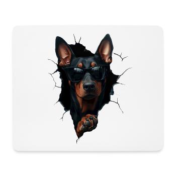 Drôle de chien propriétaire Chien mignon Doberman - Tapis de souris (format paysage) - blanc - Devant