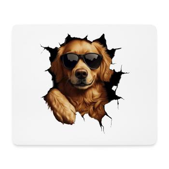 Drôle de chiens Propriétaire de chien Chien mignon Retriever - Tapis de souris (format paysage) - blanc - Devant