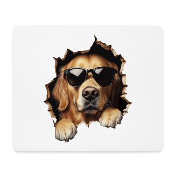 Drôle de chiens Propriétaire de chien Chien mignon Retriever - Tapis de souris (format paysage) - blanc - Devant