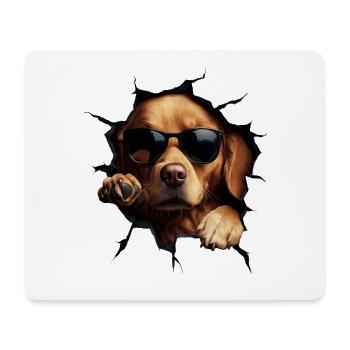 Drôle de chiens Propriétaire de chien Chien mignon Retriever - Tapis de souris (format paysage) - blanc - Devant