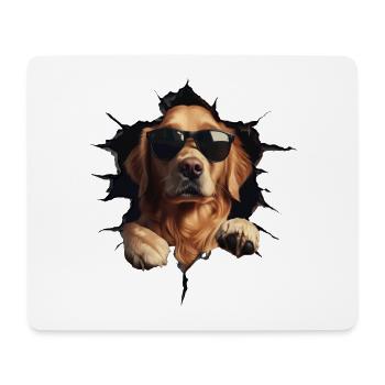 Drôle de chiens Propriétaire de chien Chien mignon Retriever - Tapis de souris (format paysage) - blanc - Devant