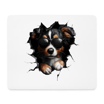 Drôle de chien propriétaire Chien mignon Terrier - Tapis de souris (format paysage) - blanc - Devant