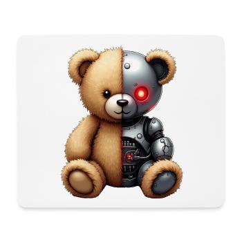 Lustige Roboter Tech Teddybär Cyborg Tier Bär - Mousepad (Querformat) - Weiß - Vorne