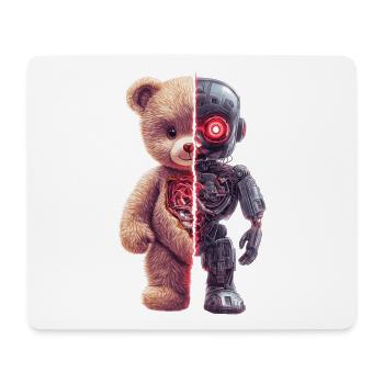 Robot Drôle Tech Ours En Peluche Cyborg Animal Ours - Tapis de souris (format paysage) - blanc - Devant