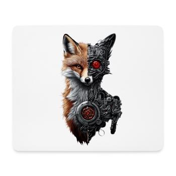 Drôle Robot Renard Cyborg Animal Renard Mignon Renard - Tapis de souris (format paysage) - blanc - Devant