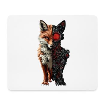 Drôle Robot Renard Cyborg Animal Renard Mignon Renard - Tapis de souris (format paysage) - blanc - Devant