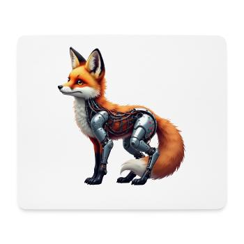 Drôle Robot Renard Cyborg Animal Renard Mignon Renard - Tapis de souris (format paysage) - blanc - Devant